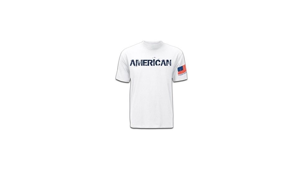 Mission First Tactical American T-Shirt, White, Small MFTAMT-WH-S