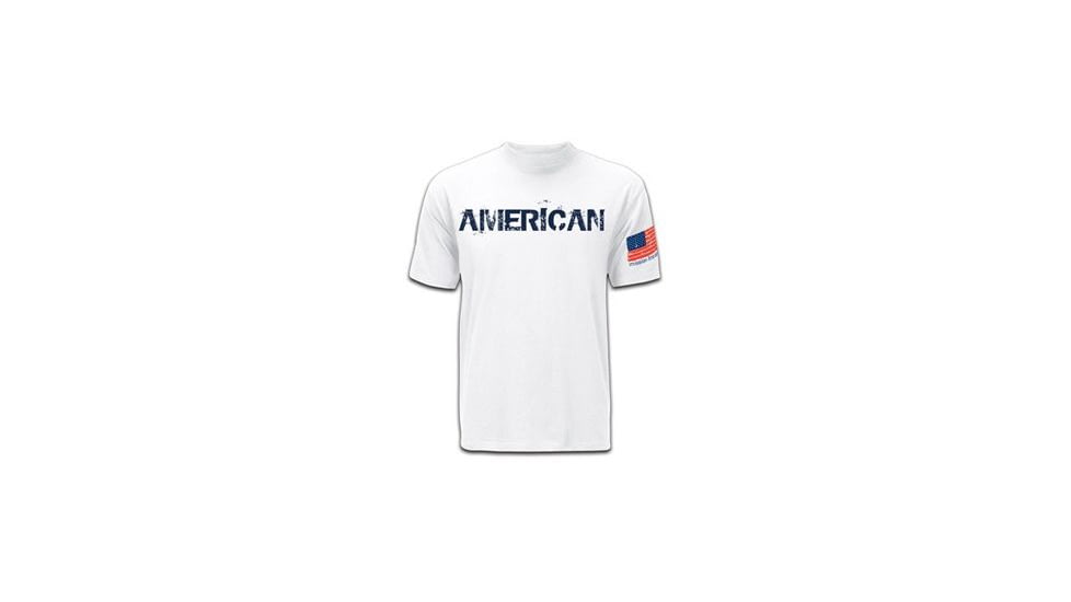 Mission First Tactical American T-Shirt, White, 2XL MFTAMT-WH-XXL