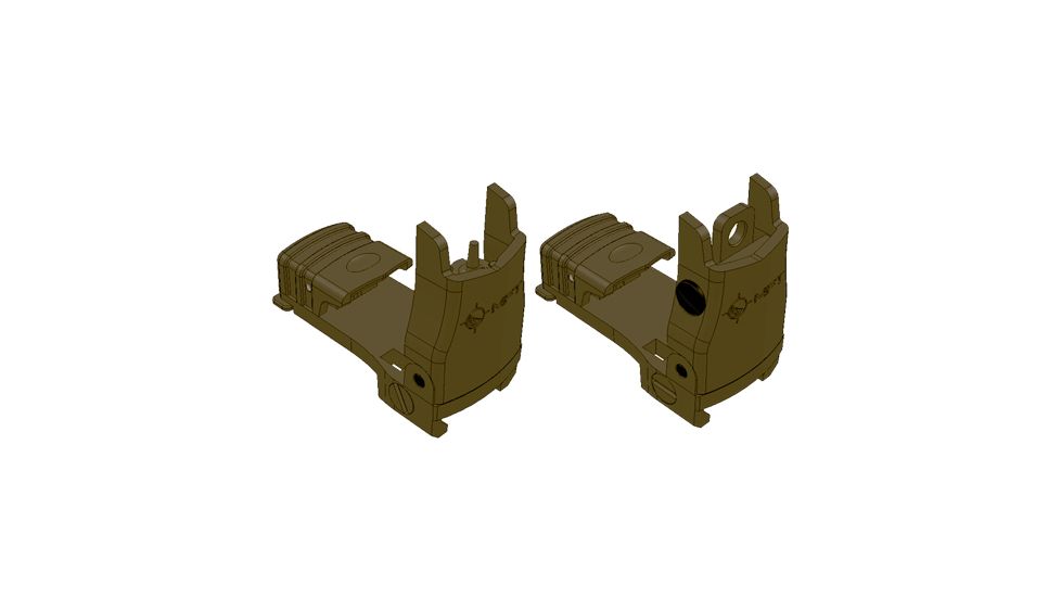 Mission First Tactical Back Up Polymer Flip Up Front Sight And Back Up Polymer Flip Up Rear Sight SDE Combo, BUPSWSSDE