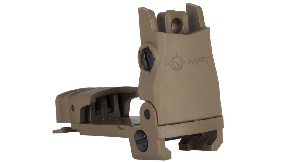 Mission First Tactical Back Up Polymer Flip Up Rear Sight With Windage Adjustment Scorched Dark Earth