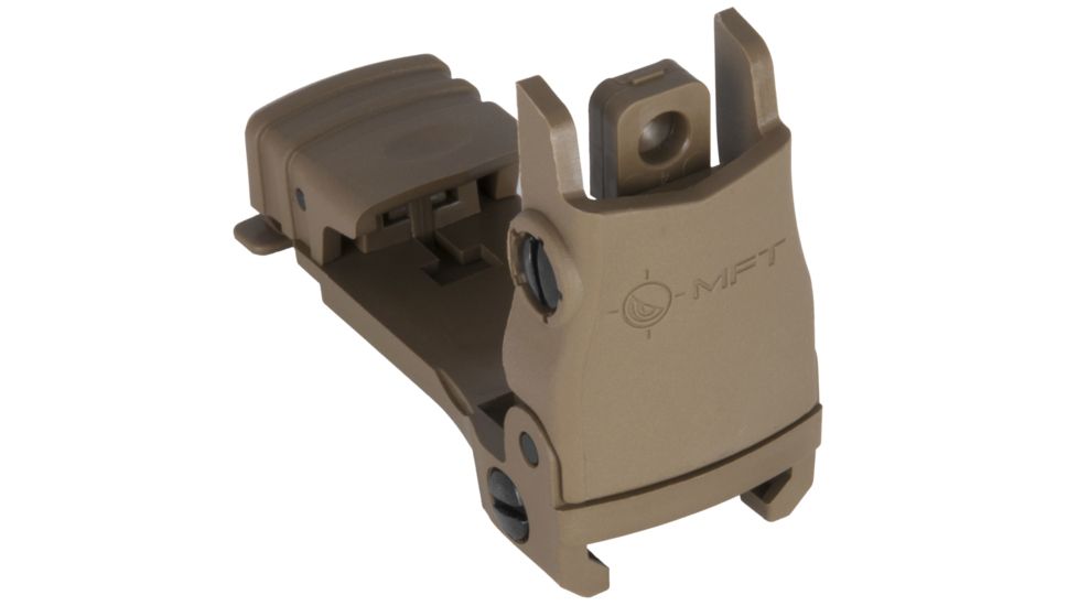 Mission First Tactical Back Up Polymer Flip Up Rear Sight With Windage Adjustment Scorched Dark Earth