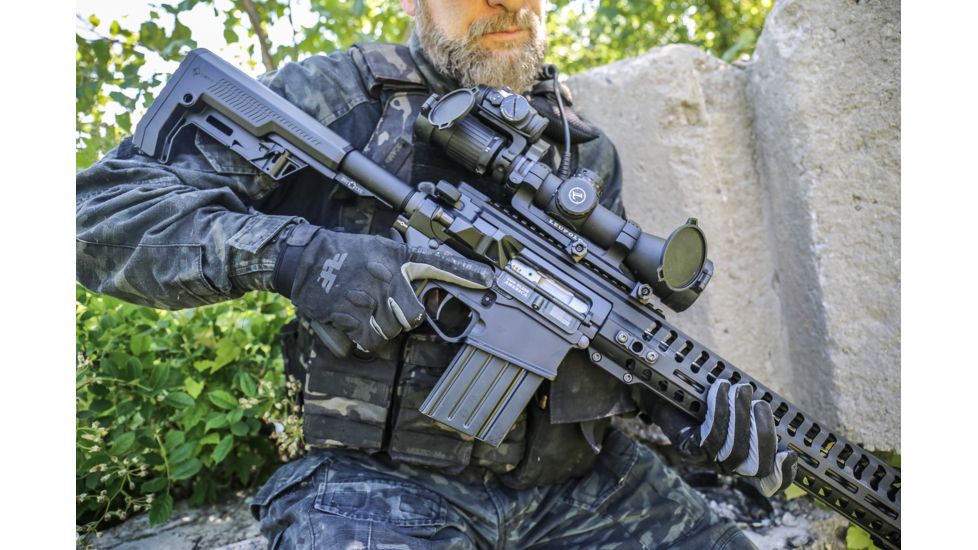 Mission First Tactical Battlelink Extreme Duty Minimalist Stock, AR-15, Mil-Spec, 1.148 Diameter Receiver Extensions, Black, BMSMIL-EXD