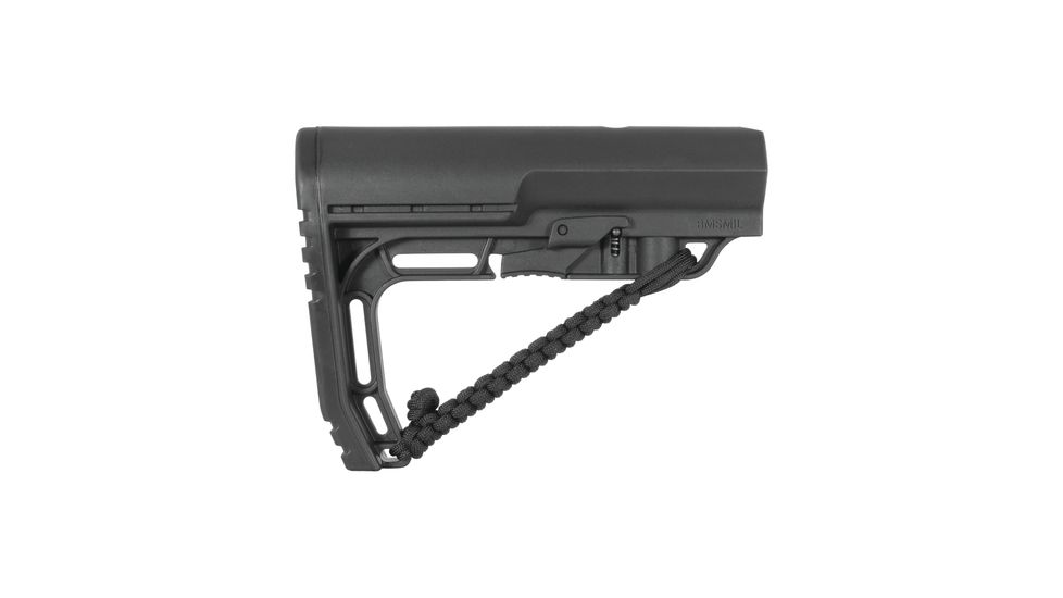 Mission First Tactical Battlelink Minimalist Stock Military With NRAT Strap For Mil Spec Size 1.148 Diameter Receiver Extensions Black