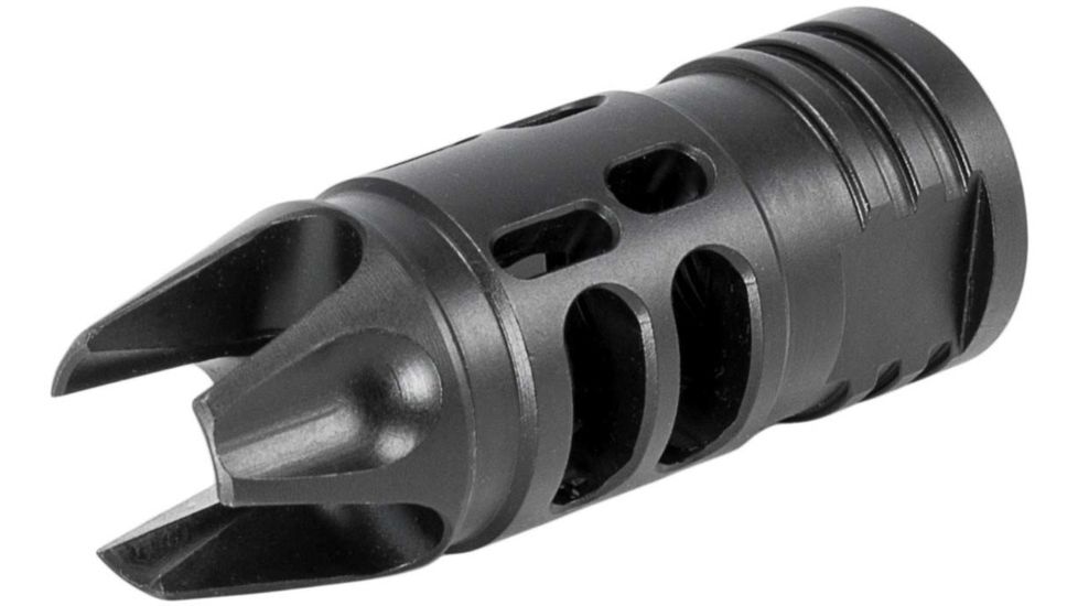 Mission First Tactical Evolv AR15 Muzzle Device 1, w/pre drilled tapping hole, Black, E2ARMD1RSC