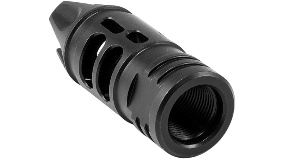 Mission First Tactical Evolv AR15 Muzzle Device 1, w/pre drilled tapping hole, Black, E2ARMD1RSC