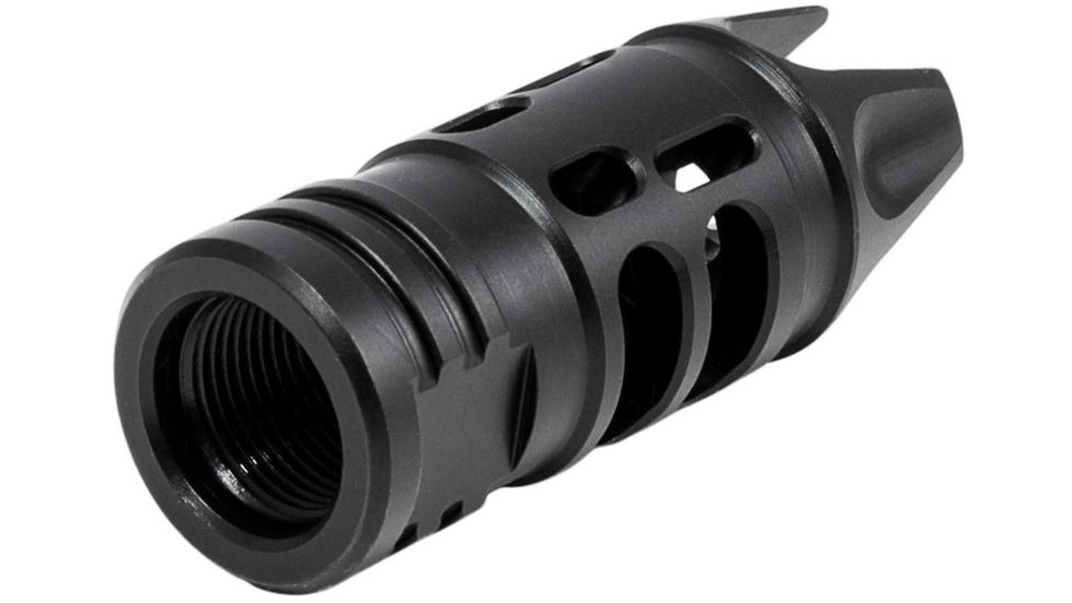 Mission First Tactical Evolv AR15 Muzzle Device 1, w/pre drilled tapping hole, Black, E2ARMD1RSC