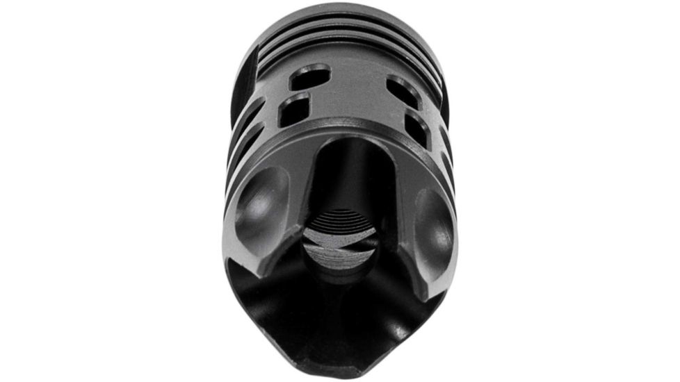 Mission First Tactical Evolv AR15 Muzzle Device 1, w/pre drilled tapping hole, Black, E2ARMD1RSC