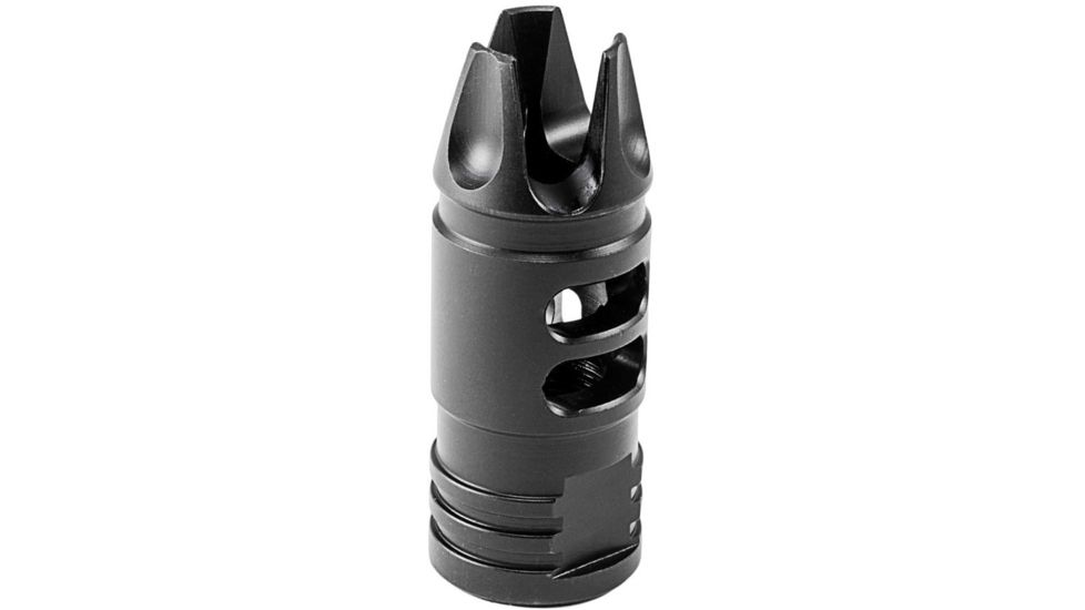 Mission First Tactical Evolv AR15 Muzzle Device 1, w/pre drilled tapping hole, Black, E2ARMD1RSC