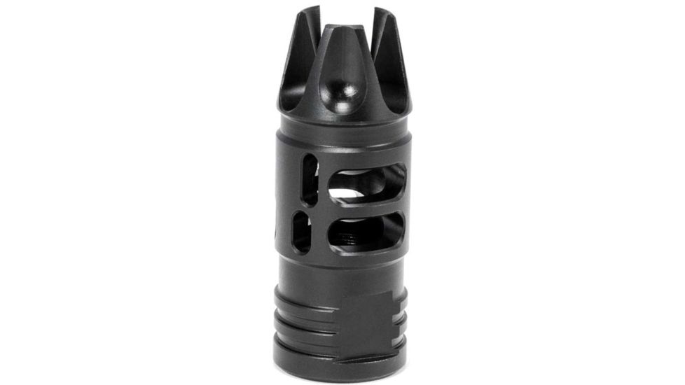 Mission First Tactical Evolv AR15 Muzzle Device 1, w/pre drilled tapping hole, Black, E2ARMD1RSC