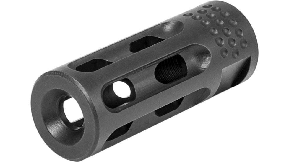 Mission First Tactical Evolv AR15 Muzzle Device 2, w/pre drilled tapping hole, Black, E2ARMD2RSC