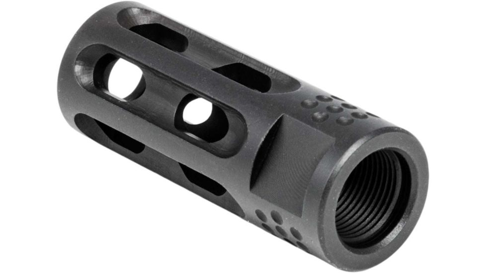 Mission First Tactical Evolv AR15 Muzzle Device 2, w/pre drilled tapping hole, Black, E2ARMD2RSC