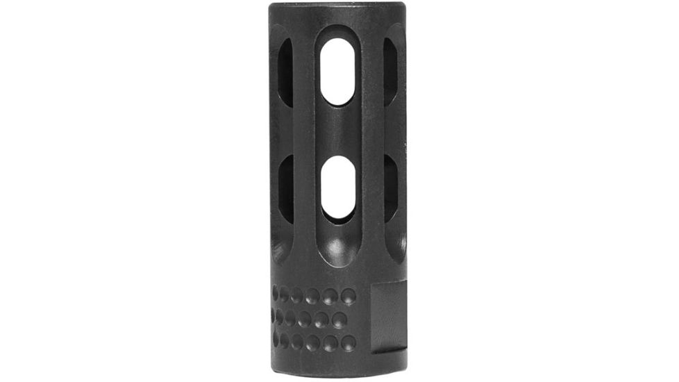 Mission First Tactical Evolv AR15 Muzzle Device 2, w/pre drilled tapping hole, Black, E2ARMD2RSC
