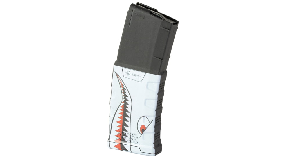 Mission First Tactical EXD AR-15, .223 Remington, 5.56x45mm NATO 30 Round Rifle Magazine, Shark Graphic, EXDPM556D-C-AR10W-30RD