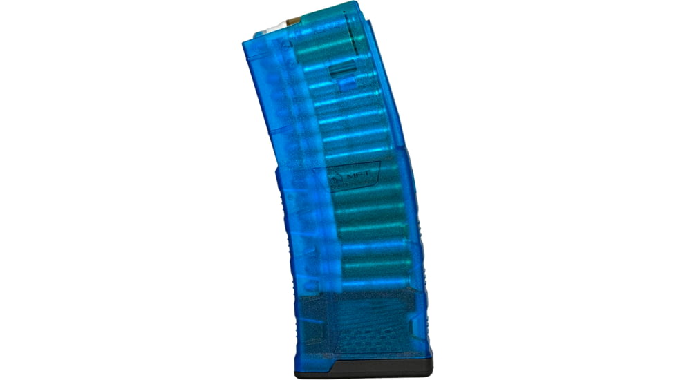 Mission First Tactical EXD Rifle Magazine, AR15, 5.56x45mm, 30 Rounds, Translucent Blue, EXDPM556-T-B-30RD