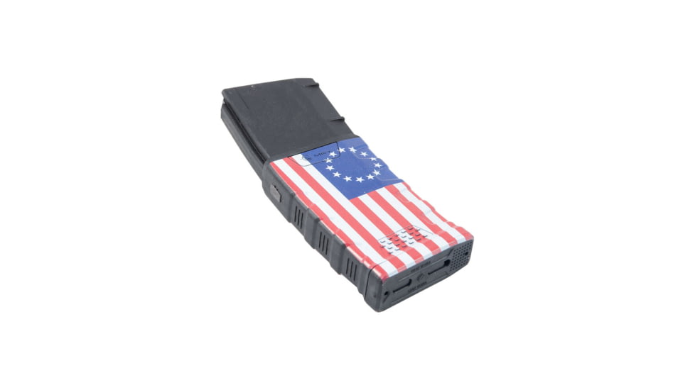 Mission First Tactical Extreme Duty Rifle Magazine, AR15, 5.56x45mm/.223 Rem/.300 AAC, 30 Rounds, Betsy Ross Flag, EXDPM556D-BTR-30RD