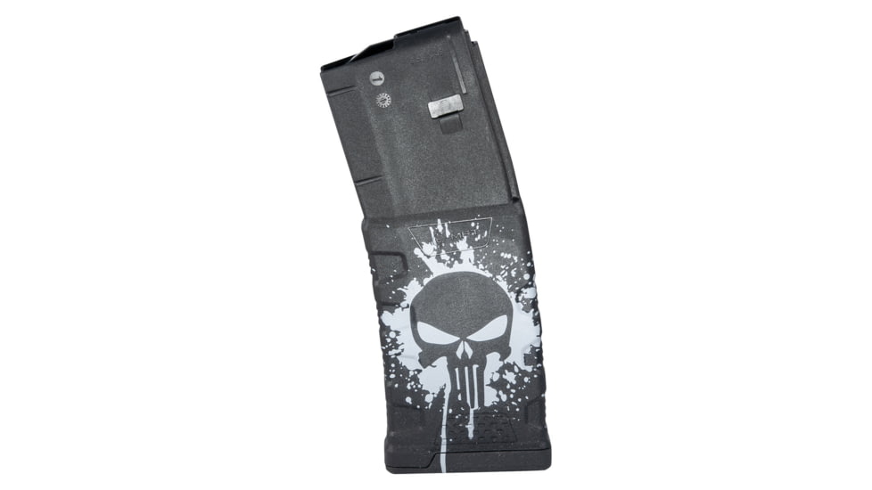 Mission First Tactical Extreme Duty Rifle Magazine, AR15, 5.56x45mm/.223 Rem/.300 AAC, 30 Rounds, Punisher Splat White, EXDPM556D-PSS-WH-30RD