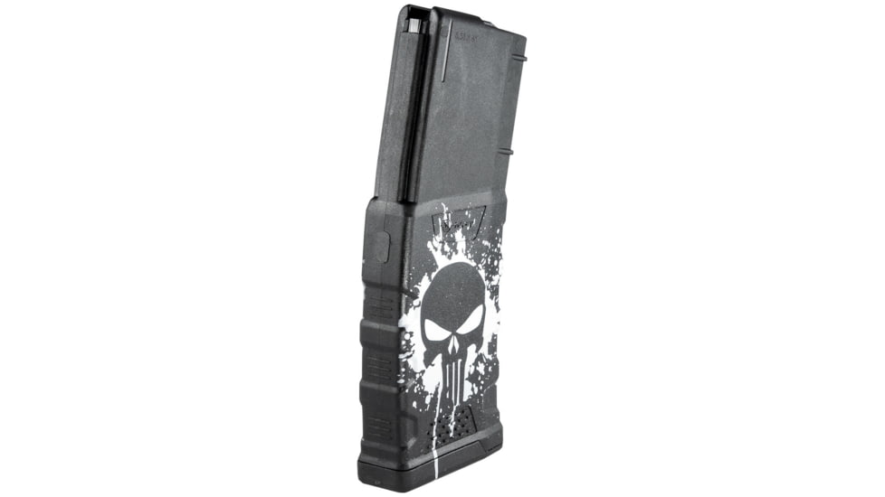 Mission First Tactical Extreme Duty Rifle Magazine, AR15, 5.56x45mm/.223 Rem/.300 AAC, 30 Rounds, Punisher Splat White, EXDPM556D-PSS-WH-30RD
