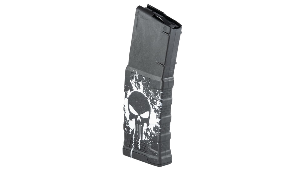 Mission First Tactical Extreme Duty Rifle Magazine, AR15, 5.56x45mm/.223 Rem/.300 AAC, 30 Rounds, Punisher Splat White, EXDPM556D-PSS-WH-30RD