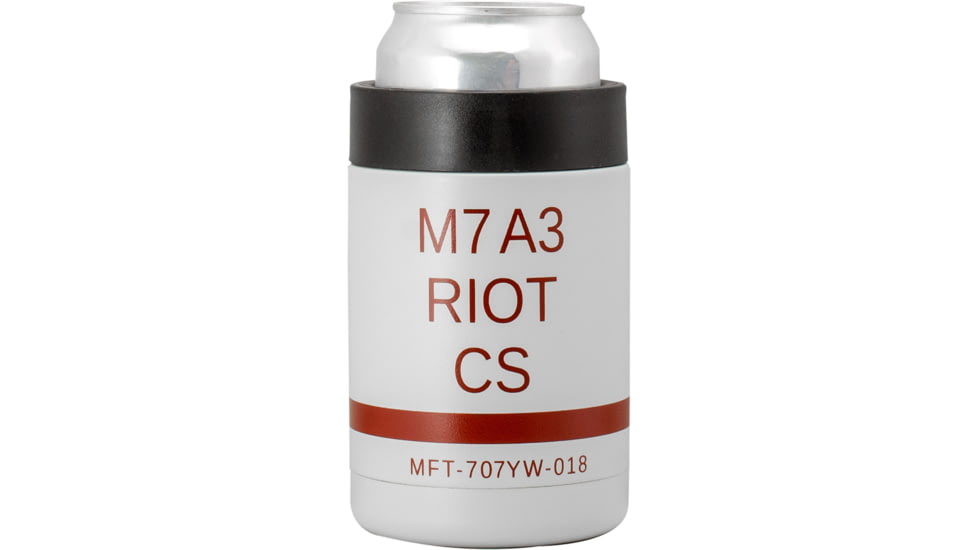 Mission First Tactical M7A3 Riot CS Can Cooler, White / Red, 12oz, DM18CS-CAN