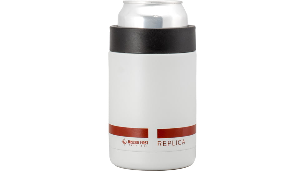 Mission First Tactical M7A3 Riot CS Can Cooler, White / Red, 12oz, DM18CS-CAN