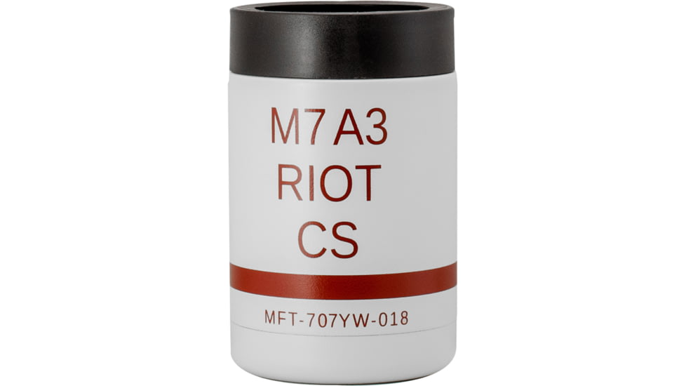 Mission First Tactical M7A3 Riot CS Can Cooler, White / Red, 12oz, DM18CS-CAN