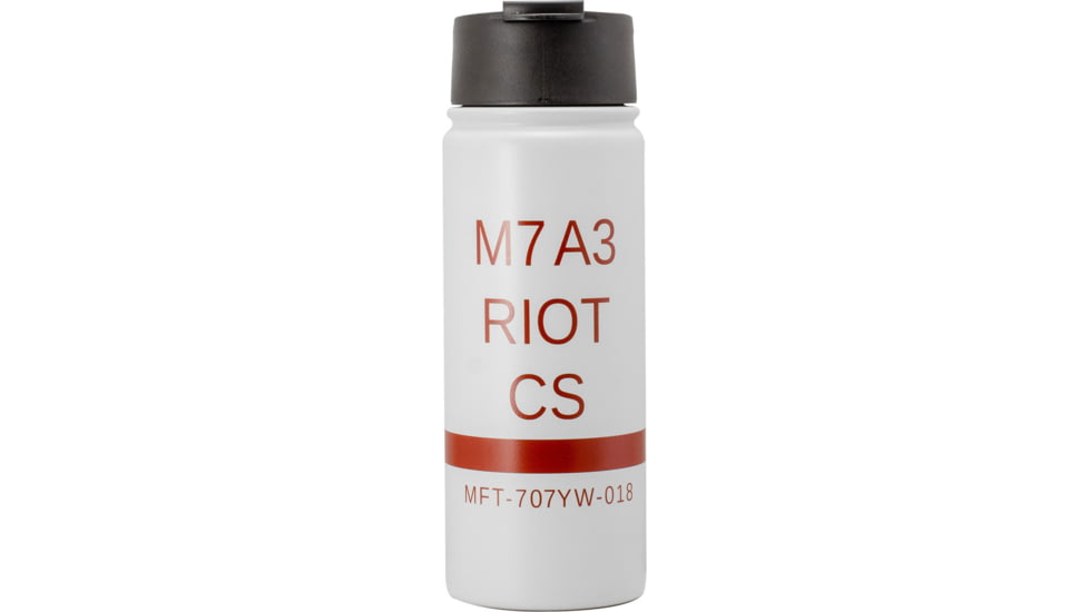 Mission First Tactical M7a3 Riot CS Flip-Top Bottle, White / Red, 16oz, DM18CS-16