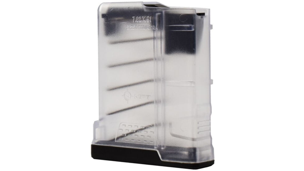 Mission First Tactical Extreme Duty AR-10 .308 Winchester/7.62x51mm NATO 10 Round Rifle Magazine, Translucent Clear, 10, 10EXD762X51-T-C