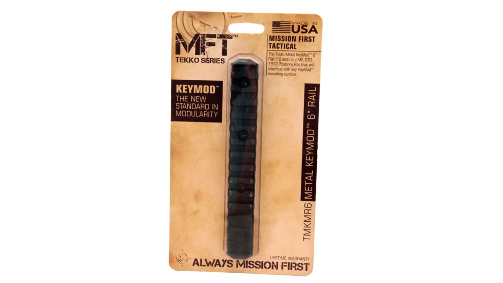 Mission First Tactical MFT TEKKO Metal KeyMod Rail 6 Inch 12 Slot Black