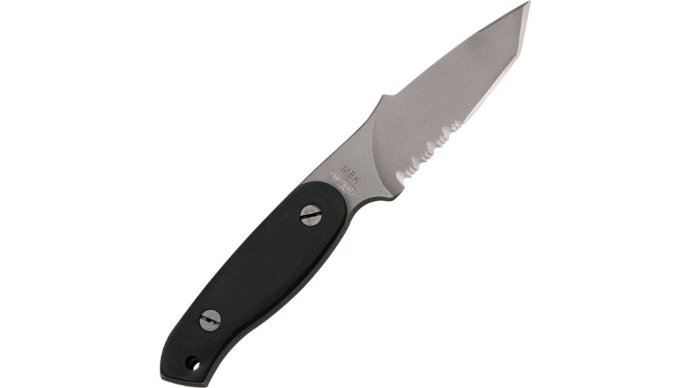 Mission MBK-Ti Hybrid Fixed Blade Knife,4in,Partially Serrated Tanto/Spear Point Blade,Black G-10 Onlay Handle MS0387PS