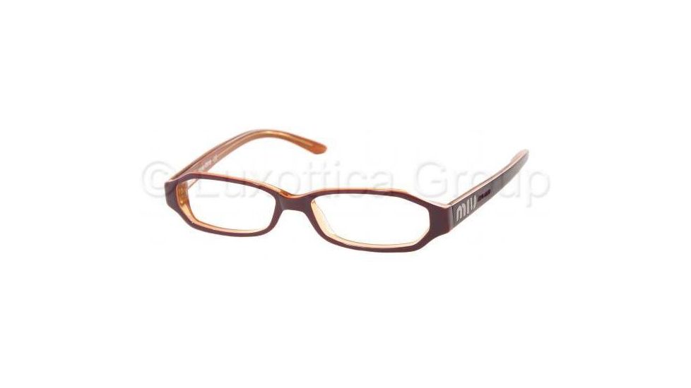 Miu Miu Eyeglasses MU03EV-5BY1O1-4914 with Rx Prescription Lenses Purple Orange Crystal Frame - Purple Orange Crystal Frame w/ 49 mm Diameter Lenses