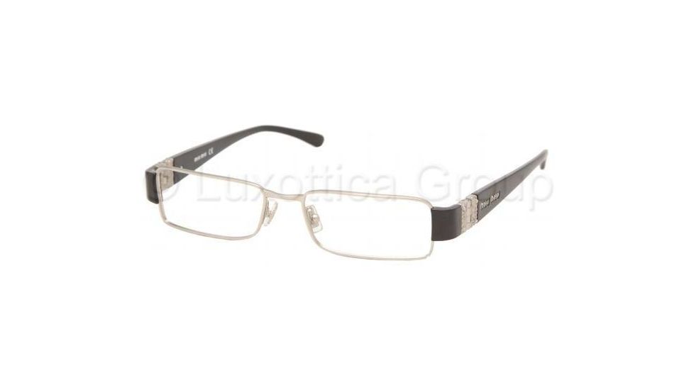 Miu Miu MU65EV Progressive Eyeglasses, Matte Silver Frame / 49 mm Prescription Lenses, 1AP1O1 4916