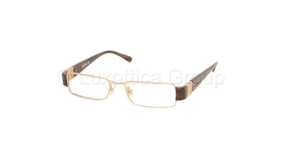 Miu Miu Eyeglasses MU65EV with No-Line Progressive Rx Prescription Lenses 1BK1O1-5116 - Matte Gold 