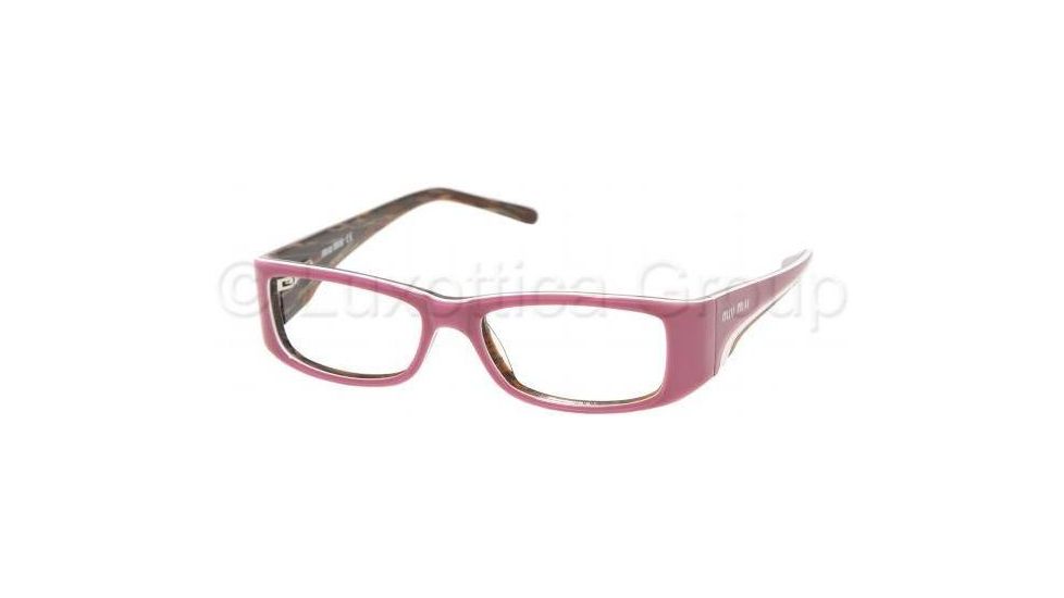 Miu Miu Eyeglasses MU11EV with Lined Bifocal Rx Prescription Lenses 7O61O1-4915 - Violet-white-root 