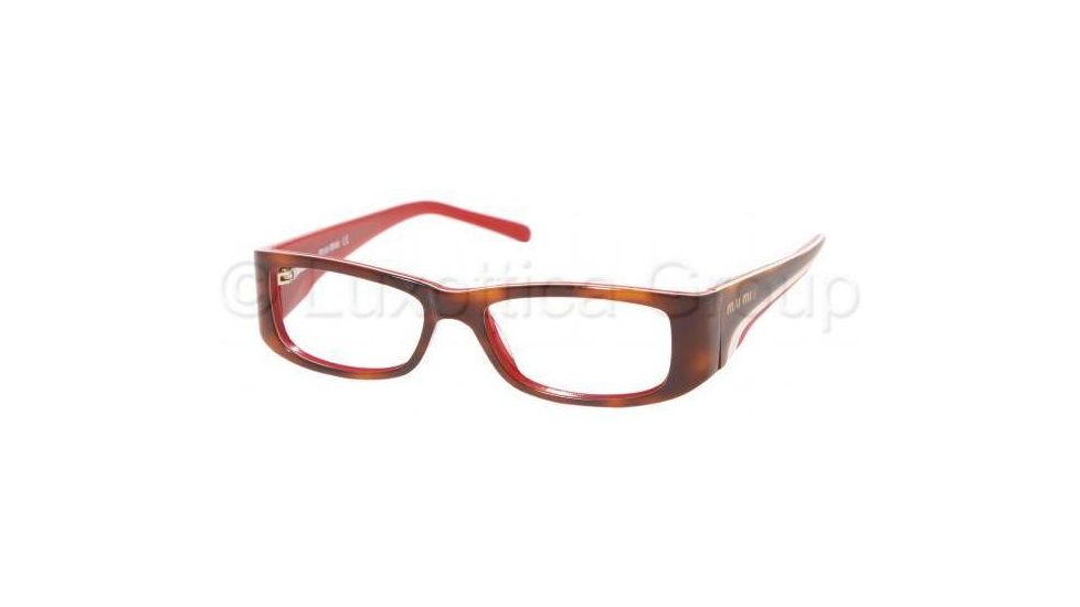 Miu Miu Eyeglasses MU11EV with Lined Bifocal Rx Prescription Lenses 7O81O1-5115 - Dark Havana-brown 