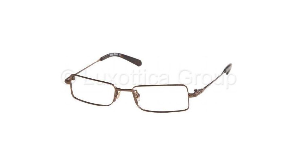 Miu Miu Eyeglasses MU55EV with No-Line Progressive Rx Prescription Lenses 7OI1O1-4916 - Dark Brown 