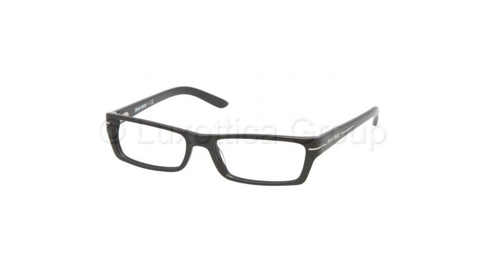Miu Miu Eyeglasses MU01GV with No-Line Progressive Rx Prescription Lenses, Select Frame Color / Lens Diameter Gloss Black Frame / 51 mm Prescription Lenses