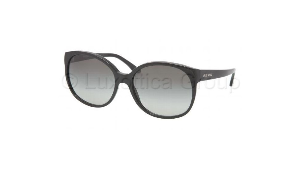 Miu Miu MU 04LS Sunglasses, Gloss Black Frame / Gray Gradient Lenses, 1AB5D1 5917