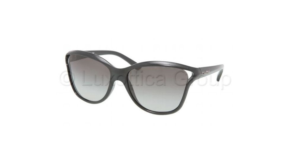 Miu Miu MU 07LS Sunglasses Styles Gloss Black Frame / Gray Gradient Lenses, 1AB5D1-5716