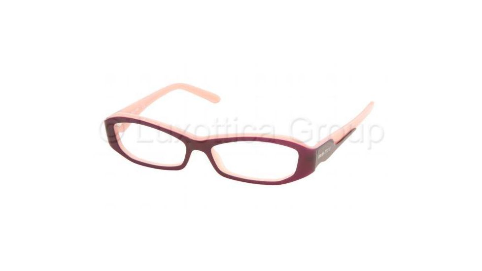 Miu Miu MU 20FV Eyeglasses Styles Red-White/Powder Frame w/Non-Rx 51 mm Diameter Lenses, 7UO1O1-5114