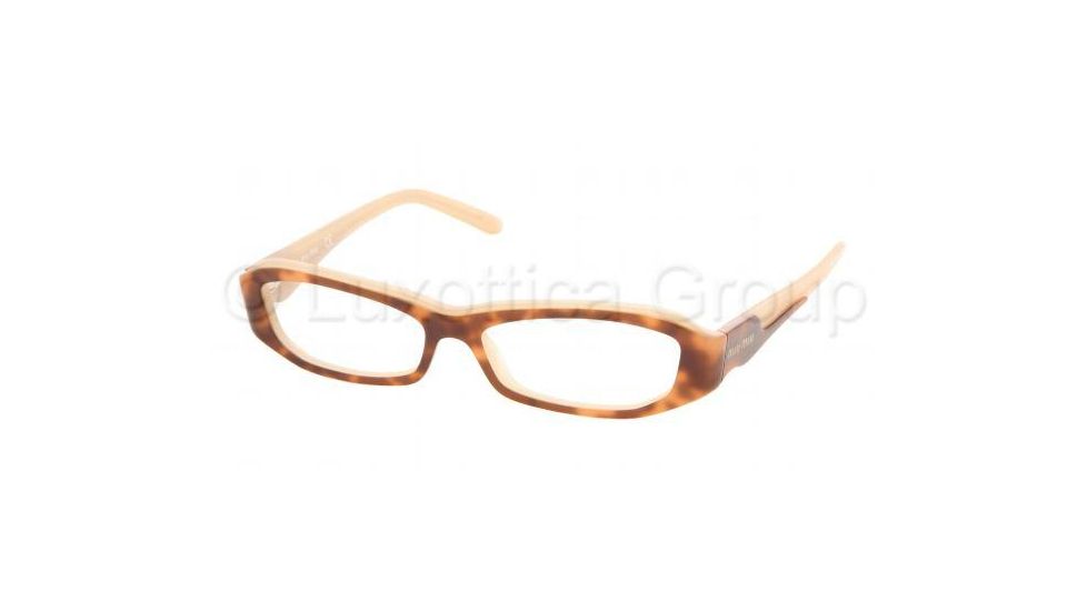 Miu Miu MU 20FV Eyeglasses Styles Tortoise-Linen Frame w/Non-Rx 51 mm Diameter Lenses, 7N71O1-5114, Miu Miu MU 20FV Eyeglasses Styles Tortoise-Linen Frame w/Non-Rx 51 mm Diameter Lenses