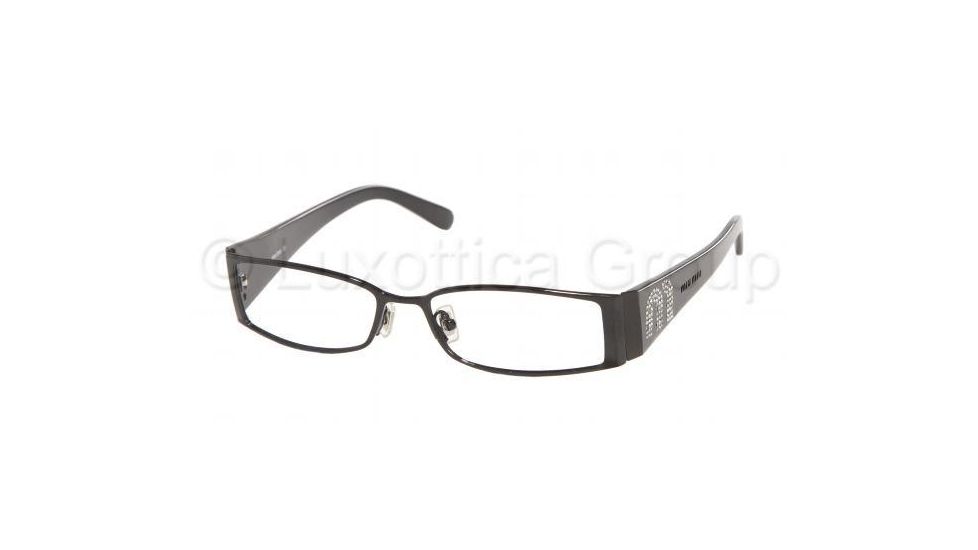 Miu Miu MU 53EV Eyeglasses Styles Gloss Black Frame w/Non-Rx 50 mm Diameter Lenses