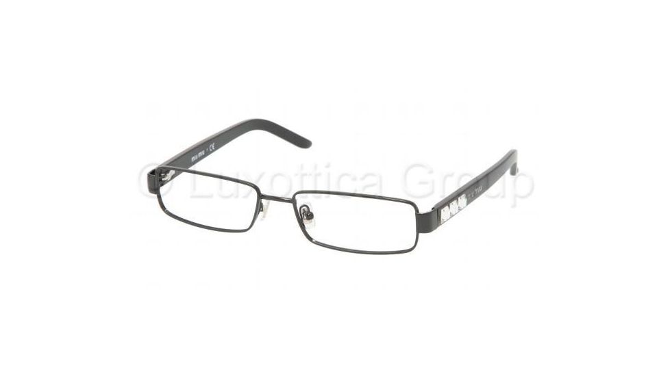Miu Miu MU58GV Progressive Eyeglasses Gloss Black Frame / 52 mm Prescription Lenses, 7AX1O1-5216