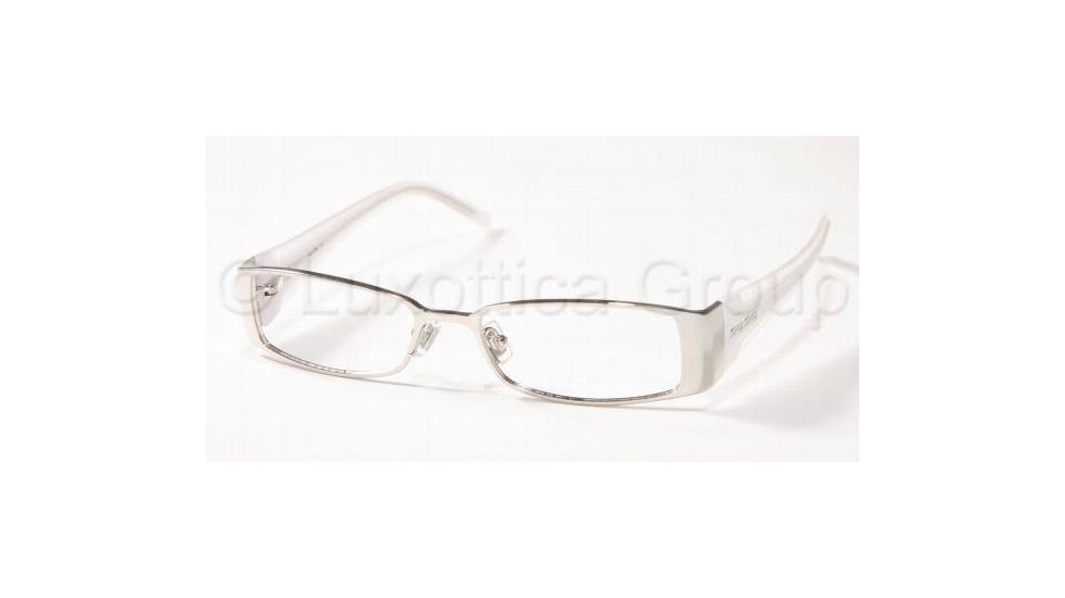 Miu Miu MU 68DV Eyeglasses Styles -  Shiny Silver (White-Ice) Frame w/Non-Rx 51 mm Diameter Lenses, 7BD1O1-5116