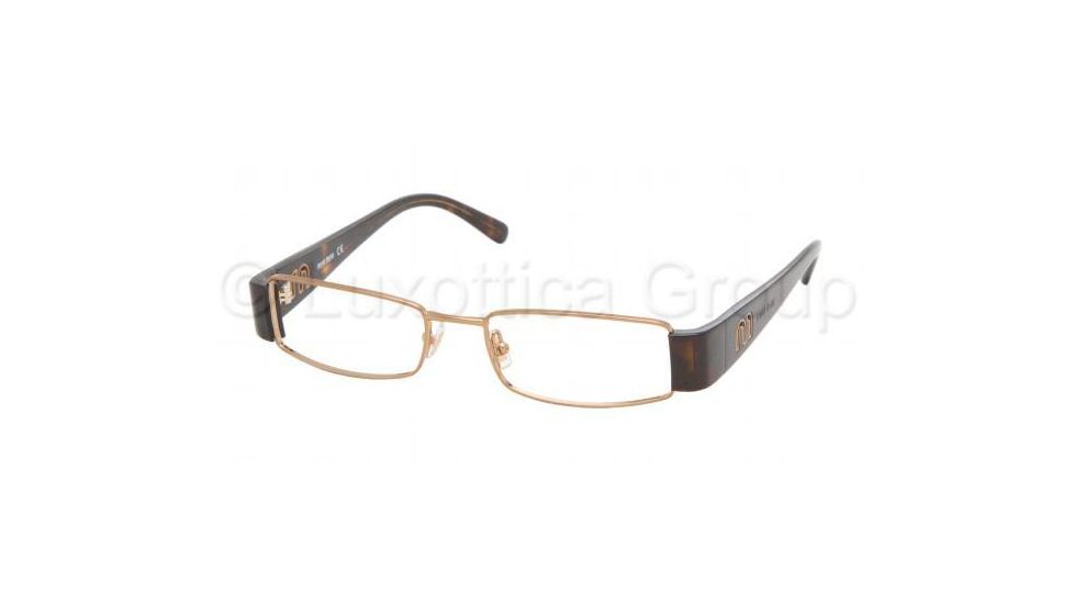 Miu Miu MU50FV SV Prescription Eyeglasses Shiny Brass Frame w/ 48 mm Diameter Lenses, 7OE1O1-4817