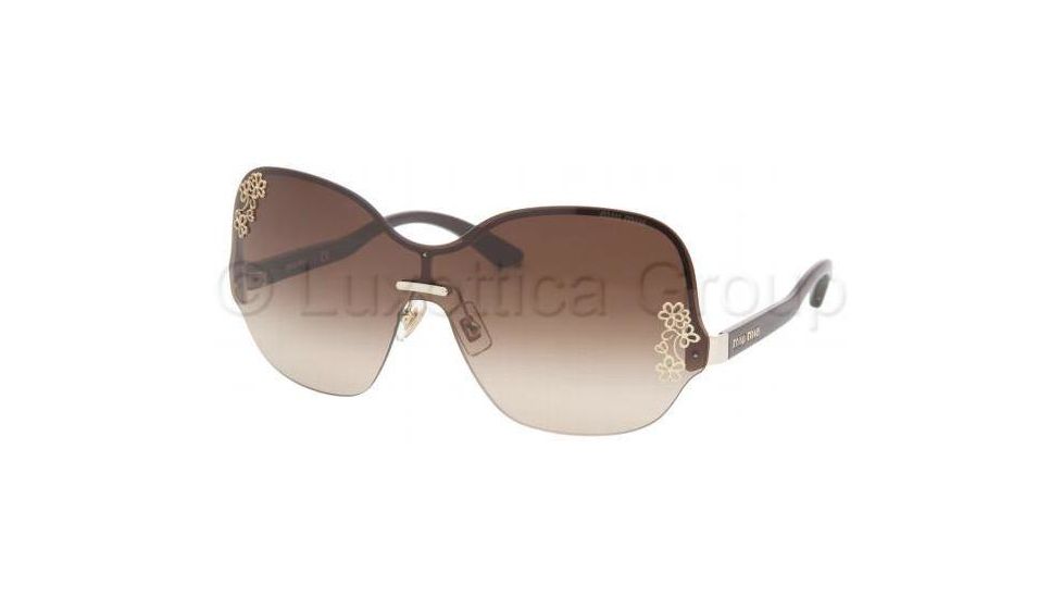 Miu Miu MU52MS Sunglasses BRN6S1-0140 - Pale Gold Brown Gradient