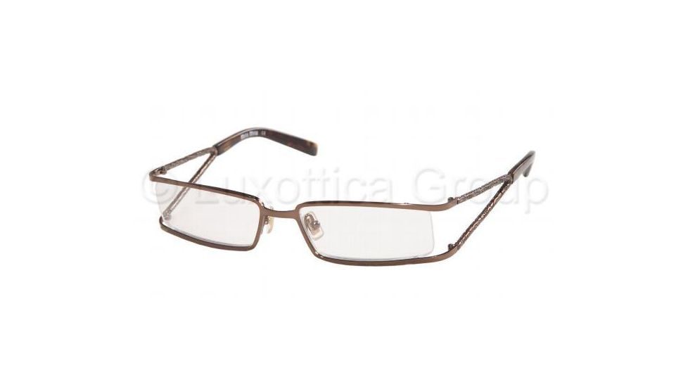 Miu Miu MU57EV Eyeglasses Styles Dark Brown Frame w/Non-Rx 52 mm Diameter Lenses, 7OI1O1-5216