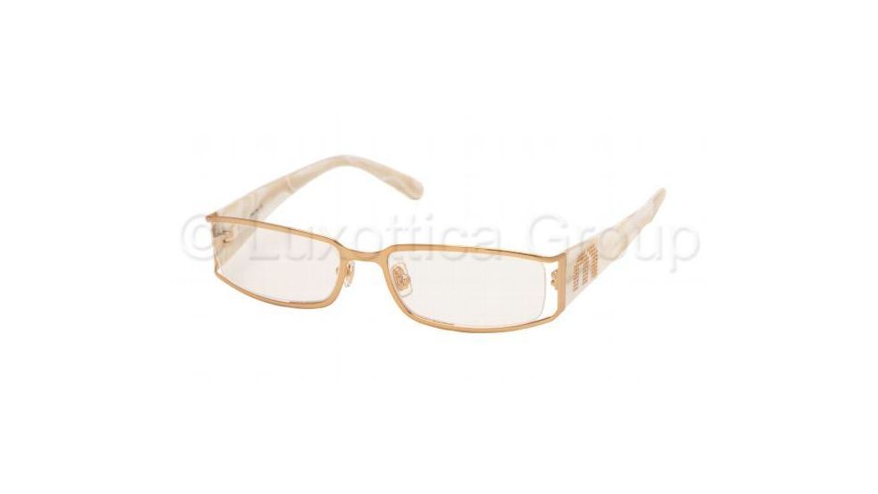 Miu Miu MU66EV Progressive Eyeglasses - Shiny Brass Demo Lens Frame w/ 50 mm Diameter Lenses, 7OE1O1-5016