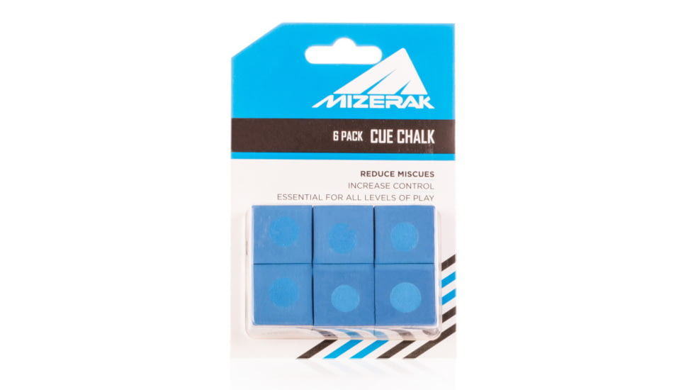 Mizerak Billiard / Pool Cue Chalk, 6/Pack, Blue/White, P1810