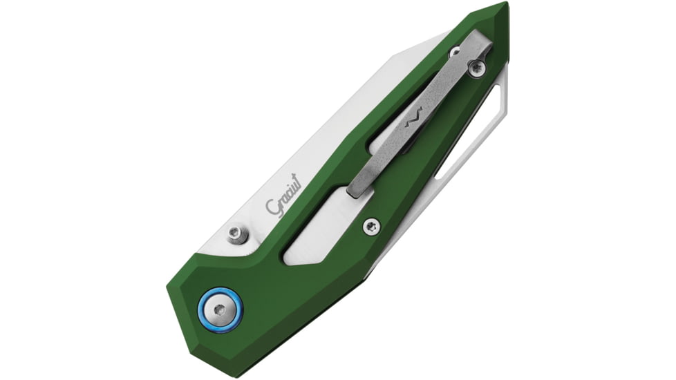 MKM Edge Green Folding Knife, 4in Closed, 3in Satin Elmax Steel Blade, Green Aluminum Handle, MK EGL-AGR