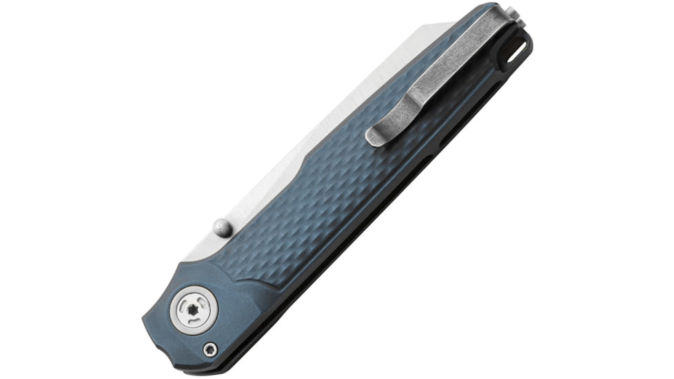 MKM Miura Button Lock Folding Knife, 2.75in, Stonewash Fnish CPM MagnaCut Stainless Sheepsfoot Blade, Gray Textured Aluminum Handle., MK MI-AGY